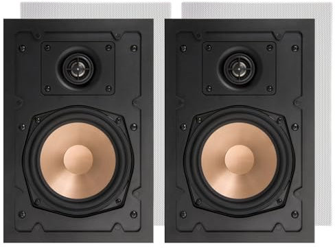 Artsound HPRE650 5,25 Zoll Wand- und Deckenlautsprecher, 20-120 Watt, für Heim, Badezimmer, Küche, Büro, HiFi, mit schwenkbarem Hochtöner, Aluminium-Konus, Ausschnittschablone, rechteckig,