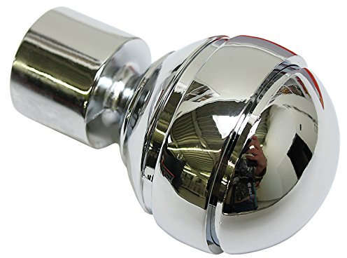 Gardinia Endknöpfe für Gardinenstangen, 2 x Endstück Kugel, Serie Chicago, Metall, Chrom, Durchmesser 20 mm, Ø 20 mm, 31060