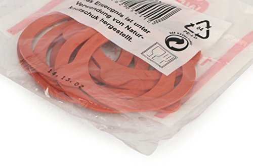 Weck Packung 10 Dichtungen von 80 mm, Kunststoff, dunkelrot