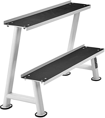 Bad Company Kettlebell Ablage-Rack I Ablagestation für 10-20 Kettlebells in verschiedenen Farben I BCA-60 (Weiß)