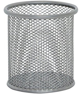 Q-Connect Mesh Pen Pot Silver KF00846