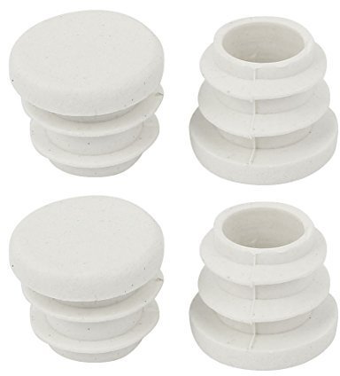 sourcing map Pfostenkappe Lamellenstopfen Stuhlkappen Abdeckkappen für Rohre, 15 mm Durchmesser Weiß 4 Stück