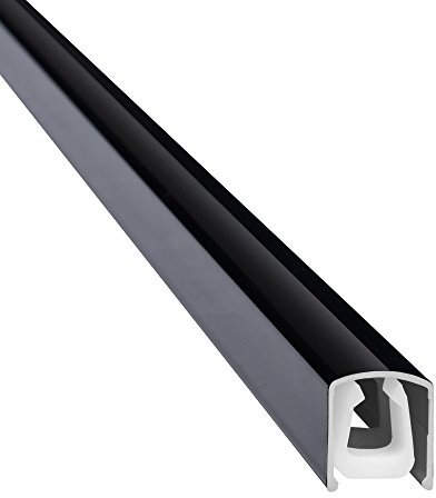 Design Alu Kabelkanal SLIM SHADE für TV, PC etc. - schwarz glänzend (Klavierlackoptik) - Länge 110cm - Platz für viele Kabel - 110 x 1,6 x 1,8 cm - Verkleidung aus Aluminium - einfache Installation