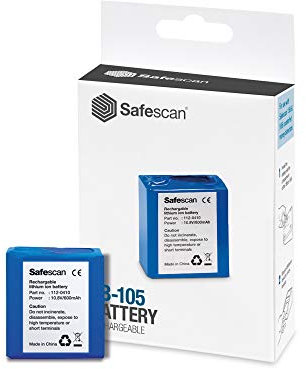 Safescan Batería recargable LB-105 para detectores de billetes falsos automáticos Safescan, Batería de litio para detector de billetes falsos hasta 30 horas de duración
