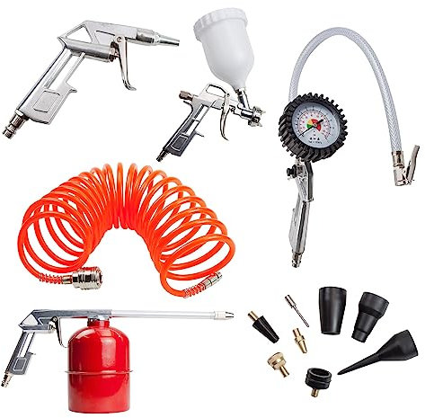 Druckluft Werkzeugset Druckluftpistole Kompressor Zubehör Set 13-tlg.