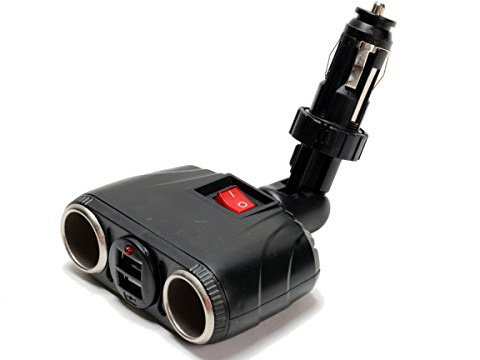 All Ride Doppel-Steckdose mit USB-Adapter 8A, Stecksystem, Gelenk, 2 x USB, 12V 24V, für Auto LKW Wohnwagen Busse
