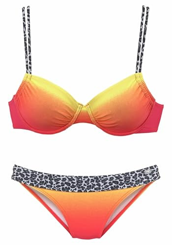 kangaroos_mode Bügel-Bikini, Kangaroos orange modische Batik-Optik mit trendigen Details im Leoprint