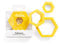 Decora 0255302 SET 3 CUTTERS EN HEXAGON - Jaune -1,5/2,5/3,5 H2,2 CM