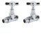 Milano Traditional Chrome Straight Heated Towel Rail Radiator Valves Crosshead Handles