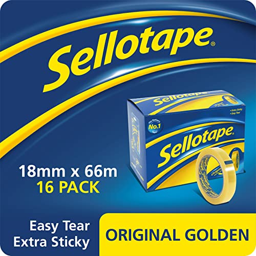 Henkel 1443252 - Sellotape Golden Tape 18mmx66m (Pack 16)