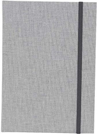 goldbuch 64919 Notizbuch Linum, Notizheft im DIN A5 Format, Kladde mit 200 chamoisfarbene Blankoseiten, Einband Leinen, Buch grau