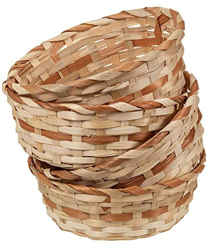 SIDCO Körbchen 4 x Osterkorb Korb Bambus Brotkorb Körbchen Füllkorb Obstkörbchen Deko