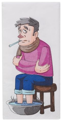 Paper+Design Papiertaschentuch Man Flu 21,5x22cm aus Papier Serviettentechnik Motivtaschentücher
