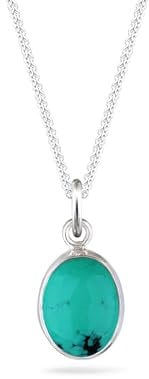 Elli Halskette Damen mit Anhänger Edelstein Howlit Türkis in 925 Sterling Silber 45 cm lang