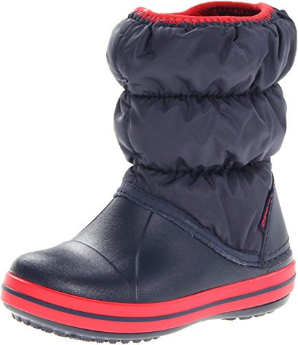 Crocs Unisex Bambino Winter Puff Boot Kids Stivale, Navy/Red, 22/23 EU