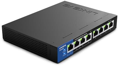 Linksys LGS108P Commutateur PoE réseau Non géré Gigabit 8 Ports avec 4 Ports PoE+ @ 50 W – Idéal pour Les Entreprises, la Maison, Le Bureau, la Surveillance IP – Hub de commutateur Ethernet de Bureau