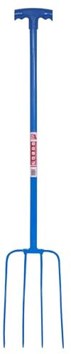 Red Gorilla Unisex's KGR0563 Tubular Manure Fork 4 Prong T-grip, Blue, Regular