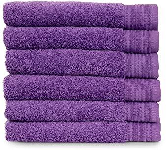 TowelSelections Organic Collection Luxus Handtücher - 100% Bio-Baumwolle, hergestellt in der Türkei, Englischer Lavendel, 6 Handtücher