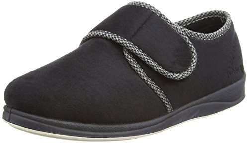 Padders Harry Wide Fitting Mens Memory Foam Slippers - Black - UK7