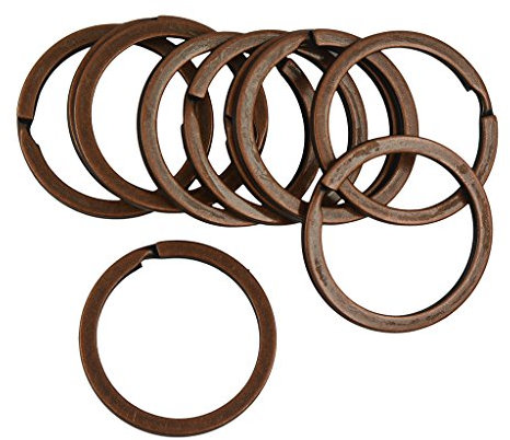 10pcs Anneau Brisé Plat Porte-clés Bague Fendue Artisanat 32mm (Cuivre Vintage)