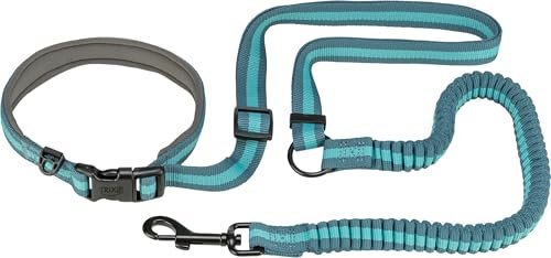 TRIXIE Joggingleine für Hunde mit Bauchgurt M-L, 1,33–1,80 m 20 mm in grafit/papaya - perfekte Hundeleine für Sport und Bewegung - für mittelgroße bis große Hunde - 12763