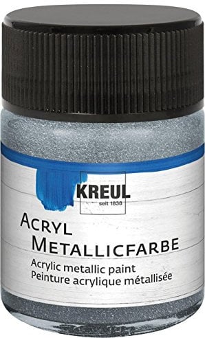 Kreul Kreative KREUL Acryl Metallicfarbe 50 ml Metallicfarbe lichtecht speichelecht 50 ml ganzjährig geeignet für kreative Projekte und Bastelarbeiten Silber