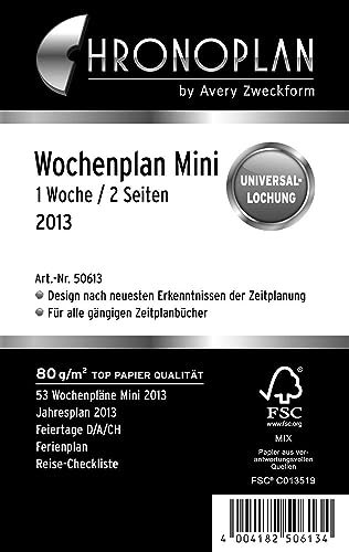 Chronoplan 50613 Kalendereinlage 2023, Wochenplan im Mini Format (79x125 mm), Tage in Zeilen, Ersatzkalendarium, ideal für detaillierte Wochenplanung, Universallochung (1 Woche auf 2 Seiten), weiß