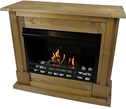 Kaminbau Mierzwa Gel und Ethanol Kamin Modell Emily Deluxe inkl. Edelstahl Brenner Eiche