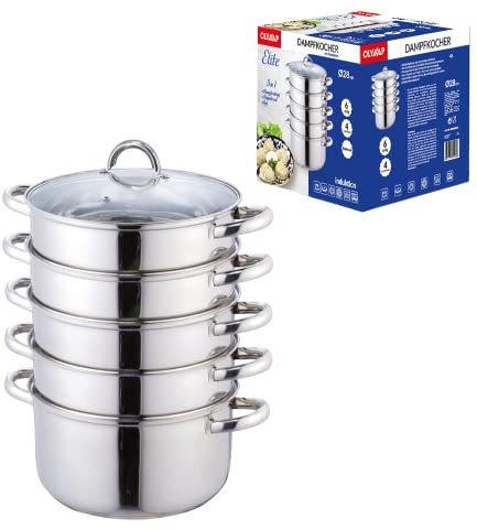 Dampfkocher, Mantowarka, Gardampfkochtopf Set aus Edelstahl/Мантоварка - Мантышница, 28cm
