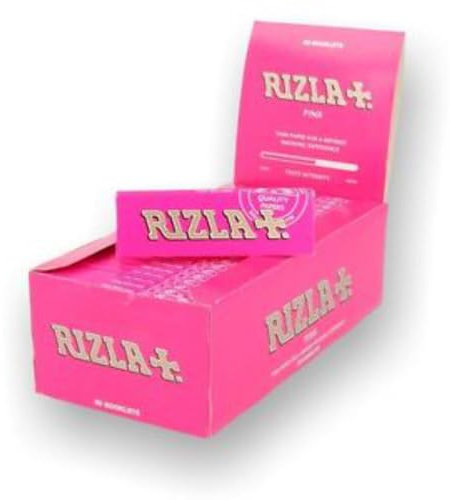 Rizla Papel de liar regular rosa, caja completa de 50 folletos, stock oficial del Reino Unido