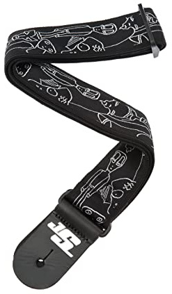 D'Addario 50MM Js Strap, Silver Sketches (50JS05)