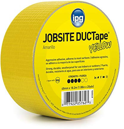 IPG JobSite DUCTape, farbiges Panzerband, 4,8 cm x 20 m, Gelb (Einzelrolle)