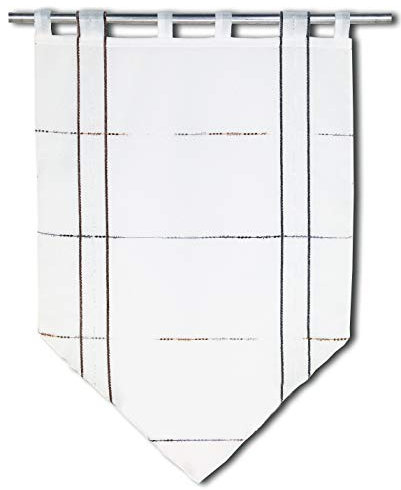 Startex 60 Scheibengardine, Fensterspitze 2240 02 60 x 90 cm Weiss grau beige Plüschgarn Effektbatist