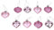 Toyland® 1 Pack Of 9-40mm Multi Finish Pink Heart Shaped Baubles - Christmas Tree Decorations