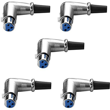 SIENOC 90 Grad XLR 3 pin Mikrofon Lautsprecher weiblichen rechtwinkligen Adapter-Verbindungs (5 Stück)