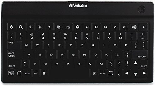 Verbatim Ultra-Slim Bluetooth Wireless Mobile Keyboard Bluetooth QWERTY Negro teclado para móvil - Teclados para móviles (Negro, Mini, -iPhone, iPad, iPad2 -Samsung Galaxy TabTM -Motorola XoomTM -Blackberry Playbook, QWERTY, Batería, USB, Bluetooth)