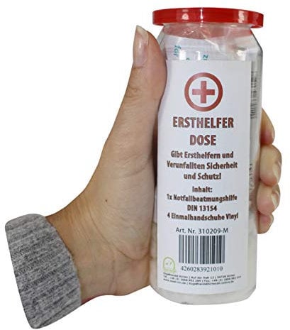 Medi-Inn Erste Hilfe Notfall-Dose wasserdicht Ersthelfer mit Beatmungstuch