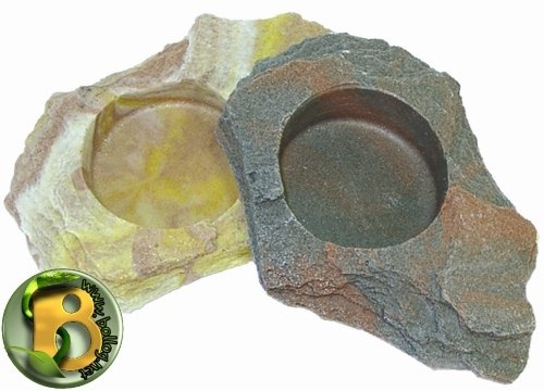 Dragon - Wasserschale - Futternapf - Felsschale mini Sand Stone ca. 20 ml, BTH 15x10x2,5 cm