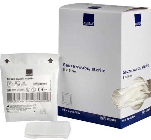 Curimed - sterile Mullkompressen - weiß - 5 x 5 cm - 100 Stück