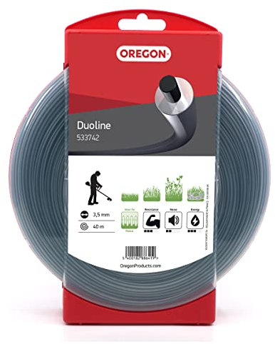 Oregon 533742 Duoline Mähfaden mit rundem Querschnitt, 3,5 mm, 40 m, Spule