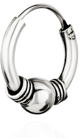 NKlaus Einzel 925 STERLING SILBER Keltische Bali Creole mit Kugel 14mm 7068