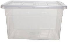 Pack Of 5 - 45cm / Medium Plastic Storage / Container Boxes With Lids (Made In The U.K)