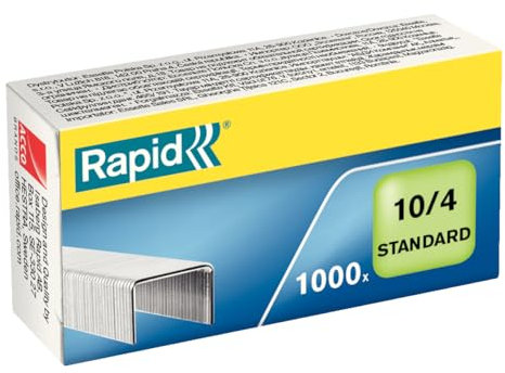 Rapid Heftklammern No. 10, 10/4 mm, Standard, verzinkt, 20 x 1000 Stück, 24862900