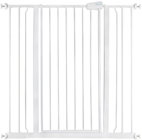 Safetots Extra Tall Metal Safety Gate Pressure Fit, 100.8cm - 108.4cm, White, 104cm in Height, Extra Tall Stair Gate, Tall Baby Gate, Easy Installation