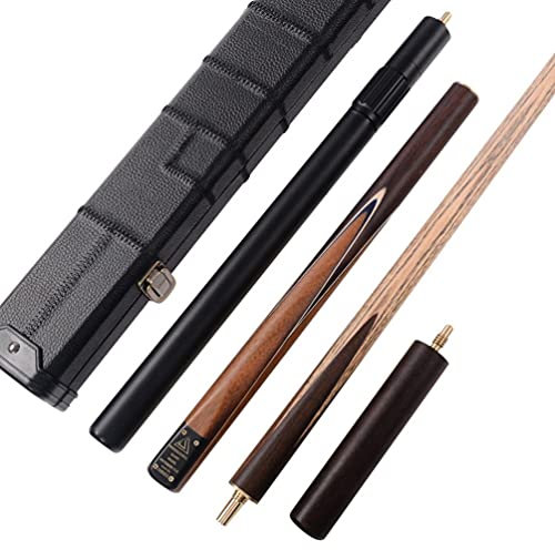 CUESOUL Klassische Handgemachte 57 Zoll Palisander 3/4 Stück Snooker Queue mit Schwarz Köcher und Aluminium Teleskop Extension (CSSC011)