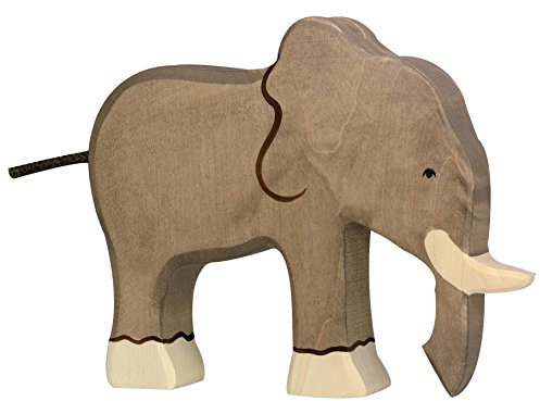 Elefant Safari Holzfigur Holzspielzeug von Holztiger mit Palandi® Sticker