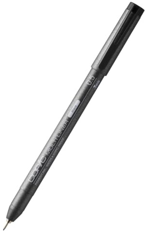 Copic Multiliner 0,5 mm, Black, Fineliner mit einer feinen Spitze und wasserbeständiger Pigmenttinte