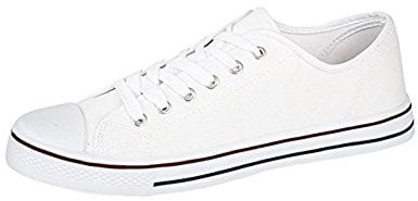 Mens Canvas Baseball Shoes in 4 Colours (9, White)