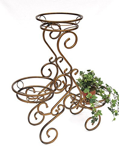 DanDiBo Blumentreppe Metall 79 cm Blumenständer mit 3 Ablagen 10-1085 Blumenregal Blumensäule Pflanzensäule Pflanzenständer Blumenhocker