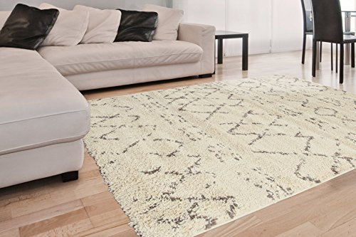 VIVA Berber Teppich, Synthetikfaser, Cream, 133 x 190 x 2,53 cm